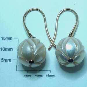 Honora Sterling Silver Rose Gold Carved Ming Fresh Water Cultured Pearl Earring